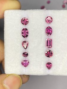 Lote de gemas facetadas de turmalina rosa, turmalina natural tallada, piedras sueltas de 6x4mm 7x5mm para la fabricación de joyas - Product Image 6