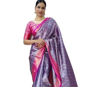 Premium Quality Women's Taffeta Silk Modal Viscose Cotton <b>Wedding</b> Wear Saree for Reasonable Rate 2024 Collection - Product Image 1