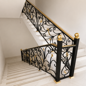 Heavy-Duty <b>Iron</b> Stair Railing: Premium Custom Metal Balusters & Handrails Offering Unmatched Security & Sophisticated Style! - Product Image 3