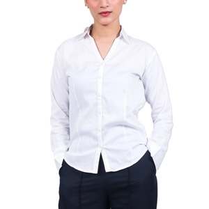 Camisa de Vestir Formal Clásica de Manga Larga 100% Algodón Personalizada para Mujer, para Oficina, Negocios, Uso Casual, Ropa de Mujer de Alta Calidad - Product Image 1