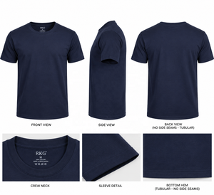 T-shirt <span class=keywords><strong>tubulaire</strong></span> 100 % <span class=keywords><strong>coton</strong></span> pour homme, col rond, manches courtes, couleur unie, coupe classique, tricot <span class=keywords><strong>jersey</strong></span> décontracté, design vierge - Product Image 1