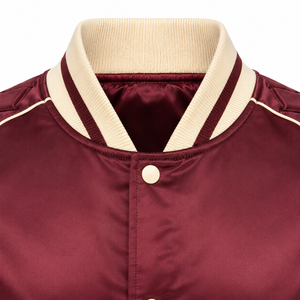 Veste en satin avec logo brodé, personnalisable, unisexe, légère, vente en gros, avec boutons sur le devant et col côtelé - Product Image 3