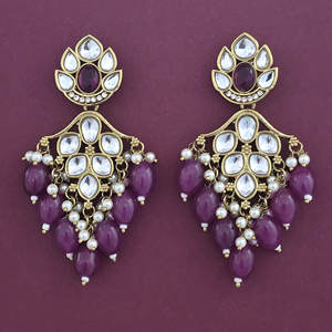 ต่างหูมุกสไตล์โบฮีเมียนขายดีที่สุดจาก Kanhai Jewels ชุบเมห์นดี สีขาวนิกเกิล ปราศจากสารตะกั่ว สำหรับผู้หญิง - Product Image 3