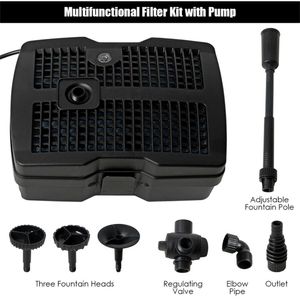 Pompa di filtrazione per laghetto 4 in 1 con fontana e attrezzatura per disinfezione: Soluzione multifunzione per la gestione dell'acqua - Product Image 5