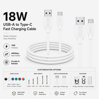 Câble de charge rapide USB-A vers USB-C 18W, cordon de synchronisation de données rapide pour smartphones, tablettes et appareils USB-C, iPhone, Samsung S24 Ultra
