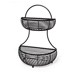 Modern Metal Wire Fruit <b>Basket</b> with Banana Hanger Hook Decorative Kitchen Countertop <b>Storage</b> Bowl Counter Fruit Stand <b>Basket</b> - Product Image 3