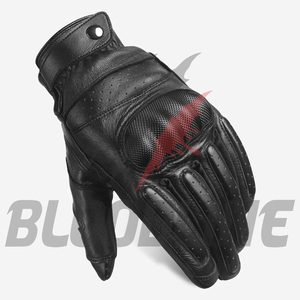 Bloodline sporty black cycling <b>gloves</b> Breathable wrist length leather <b>gloves</b> Leather bike <b>gloves</b> for spring summer - Product Image 2