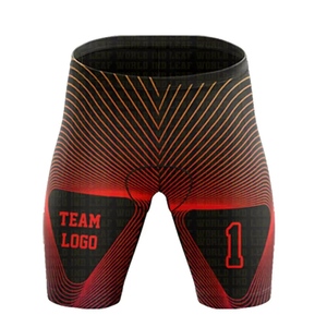 Custom 7v7 Flag Football Uniform Black Red Abstract Spiral Sublimated Sleeveless <b>Compression</b> Hoodie and Shorts Team Gear - Product Image 2