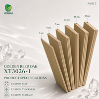 Panneau MDF mélaminé Jinbase Golden Reed Oak 18 mm E0 1220x2440 mm, panneau de fibres à densité moyenne pour armoire de cuisine, placard