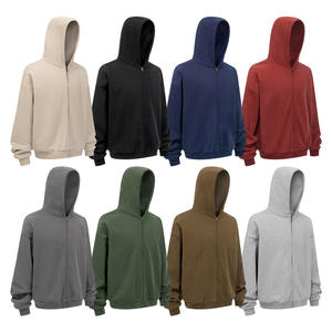 เสื้อฮู้ดซิปโอเวอร์ไซส์พิมพ์ลายแบบรีดร้อน ผ้าฝ้าย 100% ทรงบ็อกซี่ ใส่สบายสำหรับผู้ชาย ฤดูใบไม้ผลิ - Product Image 3