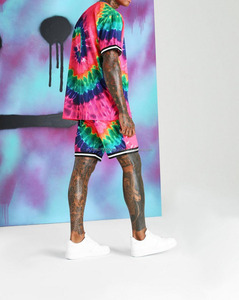 2024 nouveauté personnalisé conçu hommes XL Twin Set sublimé tenue d'été avec Logo diverses couleurs manches courtes 2 pièces ensemble - Product Image 1