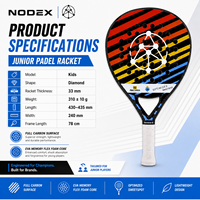 Raquette de padel junior NODEX, nouveau design, pour enfants, face entièrement en fibre de carbone, EVA souple, raquette de padel personnalisée