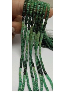 Perles Rondelles Semi-Précieuses 100% Naturelles en Émeraude Teintée Lisse 3-4mm, Fil de Pierres Précieuses en Vrac pour la Fabrication de Bijoux en Gros - Product Image 6