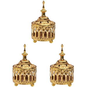 Brûleur à Bakhoor en Métal de Luxe avec Matière Première Naturelle pour Cendres d'Oud Arabe Religieux, Décoration d'Intérieur et Cadeau - Product Image 6