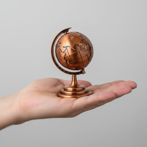 Handcrafted <b>Copper</b> World Globe Vintage Engraved Map Tabletop Globe Decorative Desk <b>Ornament</b> Office Study Room Home Decor Travel - Product Image 3