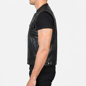 Chaleco de moto de calidad premium para hombre, sin mangas, con cremallera, estilo motociclista, para montar en moto, para trabajo al aire libre. - Product Image 3