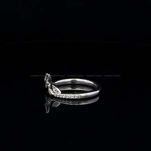Anillo de Diamante Cultivado en Laboratorio de 0.17 CTW, Oro Blanco de 14K, Anillo Apilable Minimalista, Joyería Delicada para Novia, Anillo para Uso Diario para Ella - Product Image 2