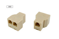 Adaptador Divisor Hembra RJ11 6P4C de 3 Puertos para Teléfono, Convertidor Bidireccional (Marfil/Blanco/Negro) Certificado RoHS para Teléfono y Fax (EE. UU.)