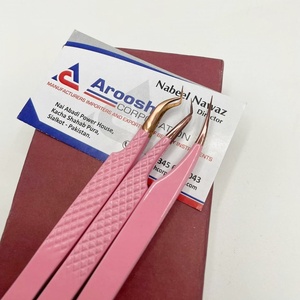 แหนบแยกระดับ45องศาสีชมพูโรสโกลด์ที่หนีบขนตาแหนบปลายแหลมสเตนเลสอย่างยั่งยืน - Product Image 1