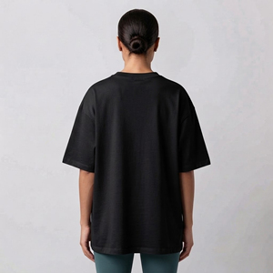 Custom Logo Oversized T-<b>Shirt</b> for <b>Women</b> 100% Cotton Loose Fit short Sleeve Crew Neck solid Breathable Street Wear ladies tee - Product Image 5