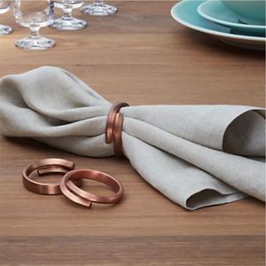 Anneau de serviette en cuivre minimaliste moderne, décoration de table en métal, vente en gros, porte-serviettes de luxe artisanal pour hôtel, mariage, dîner, fête - Product Image 1