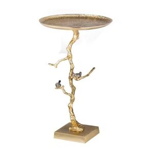 Mangeoire à oiseaux en aluminium avec feuille, pour 2 oiseaux, couleur noir et vert, pour jardin extérieur, produits artisanaux, design standard - Product Image 2