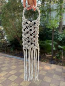Sac à main en macramé fait main, poignée ronde, pochette pour téléphone portable, léger, élégant, pour les voyages et le quotidien, pour femmes - Product Image 2