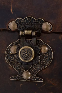 Lock Deckle Edge Leather Flap Journal <b>Spiral</b> <b>Bound</b> <b>Notebook</b> with Saddle Stitching Durable Paper for Writing Gift Custom Color - Product Image 5