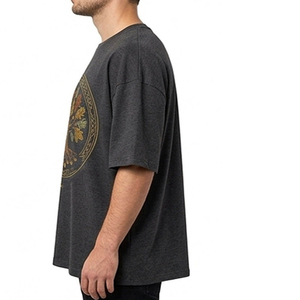 T-shirt Homme Coupe Droite Tendance 100% Coton Biologique Design Uni Écologique Décontracté Streetwear Homme T-shirt Oversize - Product Image 3