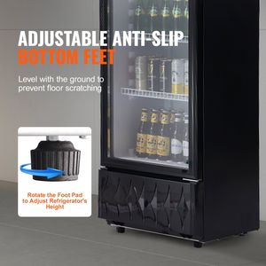 Enfriador de Bebidas Comercial de 6.8 Pies Cúbicos/195L, Refrigerador con Puerta de Vidrio para Exhibición de Vinos y Bebidas - Product Image 6
