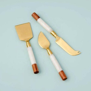 Épandeur de fromage poli argent avec poignée carrée en marbre de gravier dans un nouveau Design épandeur de beurre - Product Image 3