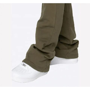 <b>Wholesales</b> High Quality Men's <b>Sweatpants</b> Custom Puff Print Logo Breathable Elastic Waist Unisex 100% Cotton <b>Flared</b> Pants - Product Image 5