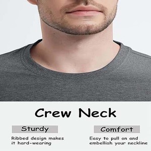 เสื้อยืดคอกลมผู้ชาย ผสมโพลีเอสเตอร์/คอตตอน ดีไซน์ใหม่ รับสกรีนโลโก้ ระบายอากาศ แห้งเร็ว คุณภาพสูง สีเทา - Product Image 5