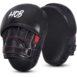 Kicking <b>Pads</b> Boxing Focus Mitts Flat and Curved <b>Pads</b> Genuine Leather MMA Martial Arts Training Hand Target Boxing Focus <b>Pad</b> - Product Image 5