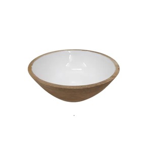 Bol à salade en bois imprimé unique pour le service des aliments, cuisine, maison, hôtel, vente en gros directe d'usine Inde, bois écologique - Product Image 2