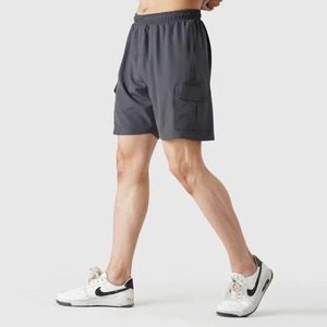 Custom Wholesale Logo Men Summer Woolen Elastic Waist <b>Cargo</b> <b>Shorts</b> Solid Color Casual Gym & Workout <b>Shorts</b> with Pockets - Product Image 4