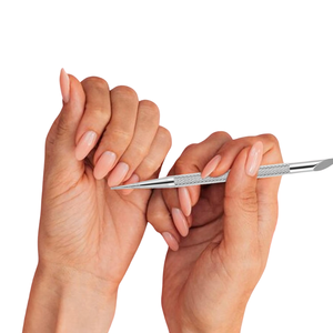 Ponceuse à ongles et repousse-cuticules 2-en-1 en acier inoxydable UBI – Outil de manucure durable à double extrémité avec éliminateur de vernis - Product Image 3