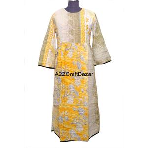 Exportateurs de robes maxi à imprimé floral vintage 100% coton, manches longues, col en U, vêtements de plage écologiques, vêtements de fête pour femmes et filles - Product Image 6