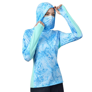 Chemises de pêche pour hommes à manches longues respirantes anti-UV UPF 50 à séchage rapide avec capuche - Product Image 1