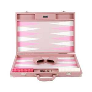 Craft Emporium Exports – Nouveau jeu de backgammon rose écologique avec motif géométrique, coffret en bois, jeu de table pour salon, collection culturelle - Product Image 1