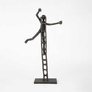 Modern Cast Aluminum Vertical Handcrafted Tabletop Sculpture Art Vase for Housewarming Home <b>Decor</b> Gift - Product Image 2