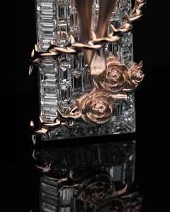 Colgante de Cruz Personalizado Chapado en Oro Rosa de 18K, Plata de Ley 925 con Moissanita VVS, Joyería Hiphop para Fiestas - Product Image 1