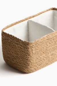 Seagrass <b>basket</b> divided into 2 compartments Handmade <b>Storage</b> <b>Basket</b> Wholesale eco-friendly Made in Vietnam - Product Image 5