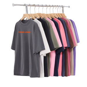 Drop Shoulder Short Sleeves Solid Color O Neck Hip Hop Oversized T Shirt Breathable Casual Outer Sports Summer Cotton <b>TShirts</b> - Product Image 1