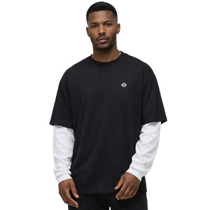 T-shirts personnalisés superposés de haute qualité à manches longues, coupe oversize, 100 % coton, streetwear pour hommes, tissu premium, fabrication OEM en gros - Product Image 1