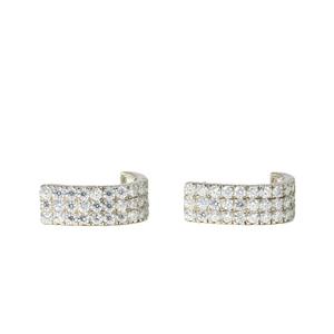 Pendientes de tuerca Heggie de diamantes de varias filas, plata de ley 925, oro macizo de 10K 14K, diamantes redondos cultivados en laboratorio, joyería fina. - Product Image 1