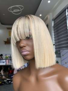 Rubio con raíces oscuras Peluca de cabello humano vietnamita virgen natural de un solo donante Extensiones de alta calidad - Product Image 6