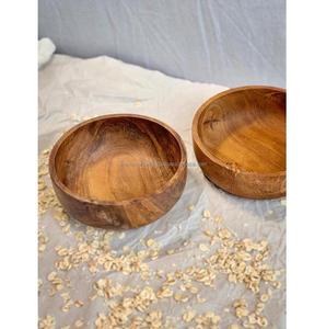 Natural Acacia Wooden <b>Bowl</b> for Salad <b>Snacks</b> & Fruits - Product Image 3