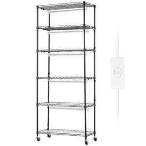 Scaffale per Coltivazione Indoor a 6 Livelli, Grande e Alto, con Luce per Piante a Spettro Completo 192W 5000K, 100% Fai-da-te - Product Image 1