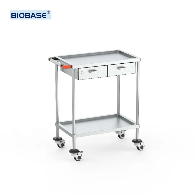 BIOBASE China Stainless Steel Cart 3 Layers Medical Trolley in Stock for Hospital